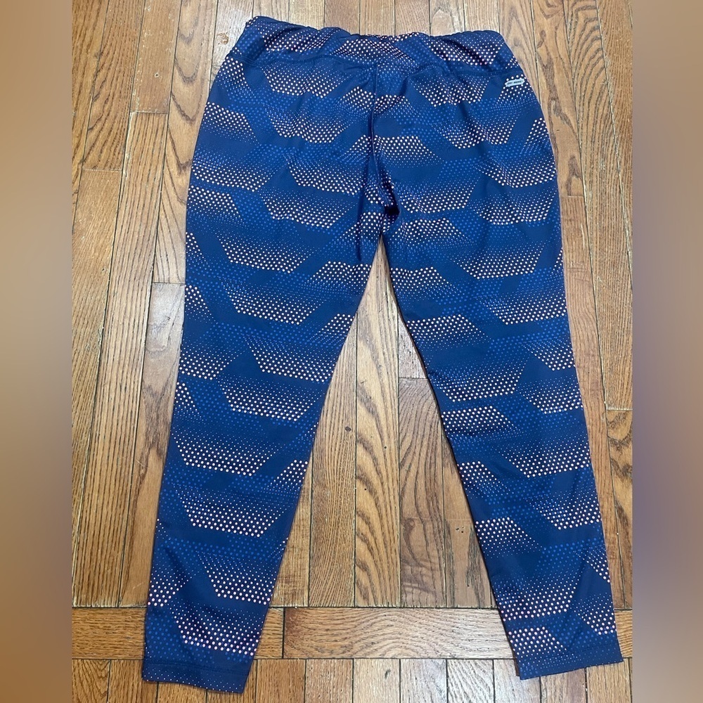 Danskin Now Navy and Coral Polka Dot Leggings